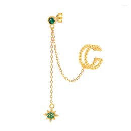 Boucles d'oreilles CANNER 925 Steling argent géométrique cristal étoile pendentif chaîne pour femmes plaqué or Piercing boucles d'oreilles bijoux cadeau