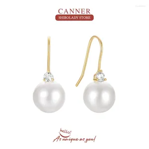 Boucles d'oreilles CANNER 925 en argent Sterling perle balancent pour les femmes Style palais baroque bijoux tempérament crochet Simple