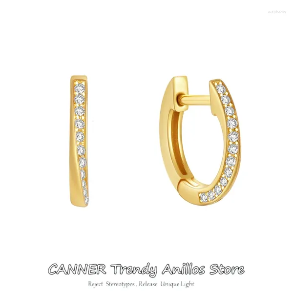 Boucles d'oreilles goujon 925 Sterling Silver Cumbic Zircon Hoop pour femmes Huggie Cartilage Circle Bijoux Accessoires Pendientes