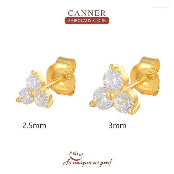 Pendientes de sementales Canner 925 Sterling Silver for Women Ins 3 mm Pétal