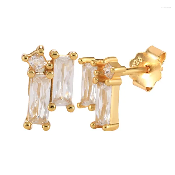 Pendientes CANNER de Plata de Ley 925, joyería para mujer, moda, bonito y pequeño cristal transparente, regalo CZ para niñas y adolescentes, Pendientes para mujer