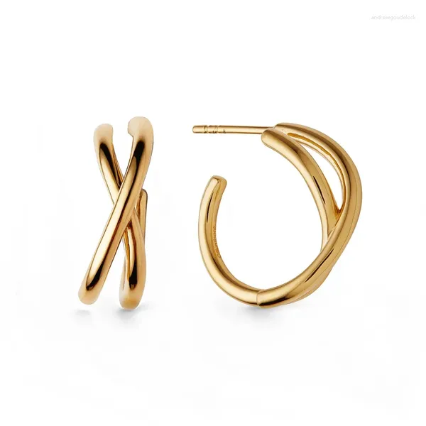 Boucles d'oreilles CANNER lignes croix Simple Type C, mode coréenne Y2K pour femmes, Piercing, bijoux cadeaux