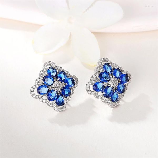 Boucles d'oreilles CAOSHI Dainty Gracieuse Dame Fiançailles Éblouissante Cristal Oreille De Mode Femme Cérémonie De Mariage Accessoires Bijoux