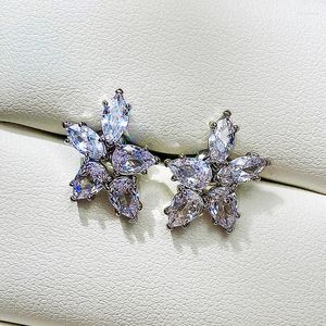 Boucles d'oreilles CAOSHI pour femmes, accessoires en forme de papillon, zircone cubique brillante, Design délicat, bijoux Chic, cadeau