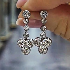 Boucles d'oreilles CAOSHI délicate élégante dame brillante zircone accessoires à la mode pour mariage douce fille bijoux polyvalents