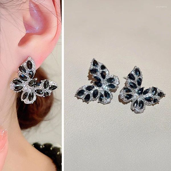 Boucles d'oreilles CAOSHI gracieuse dame délicate boucles d'oreilles papillon esthétique pour la cérémonie de fiançailles brillant zircone accessoires cadeau