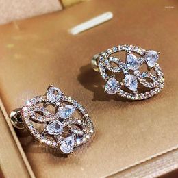 Boucles d'oreilles CAOSHI tempérament femmes avec cristal brillant Design délicat accessoires de mariage Chic cadeau d'anniversaire bijoux