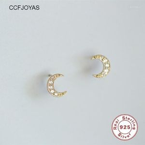 Stud -oorbellen CCFJoyas Koreaanse stijl 925 Sterling Silver Mini Moon Star For Women Simple Gold Color Cute Studs Sieraden