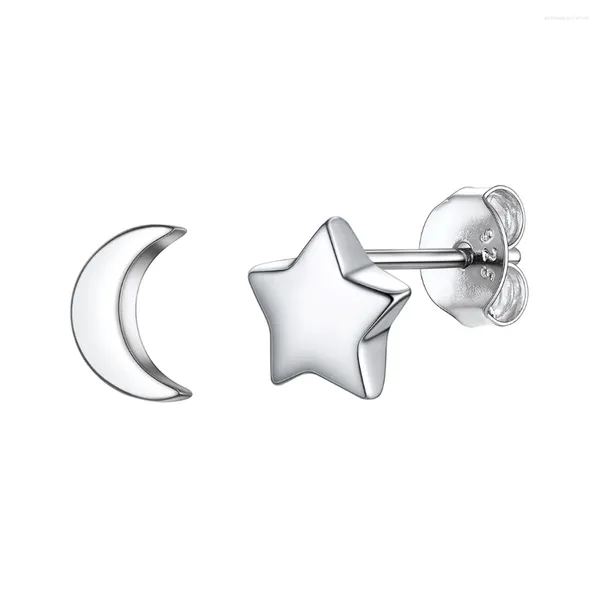 Boucles d'oreilles ChainsPro en argent Sterling 925/or 18 carats/plaqué or Rose cœur/lune/étoile pour femmes, convient aux oreilles sensibles, bijoux CP690