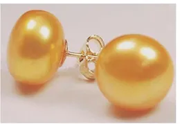 Boucles d'oreilles charmantes 10-11mm, perle d'or des mers du sud 14K, bijoux fins pour femmes, fabrication de bijoux
