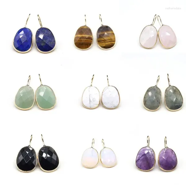 Boucles d'oreilles charmantes en pierre naturelle de haute qualité, bijoux améthyste saphir Agate œil de tigre, accessoires exquis, cadeau