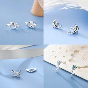 Stud -oorbellen Charms Sale 925 Silver Naald voor Femme Bijoux Ear Simple Fashion Geometry Earring Persoonlijkheid Vrouwen
