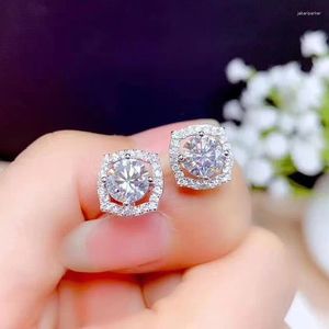 Stud -oorbellen chic 1 karaat bling crystal zirkon diamanten edelstenen voor vrouwen wit goud zilveren kleur sieraden mode -accessoires