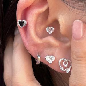 Boucles d'oreilles étalon le lobe d'oreille chic cartilage perçant coeur pour les femmes coloré cz oreille tragus rook body bijoux girl kae249