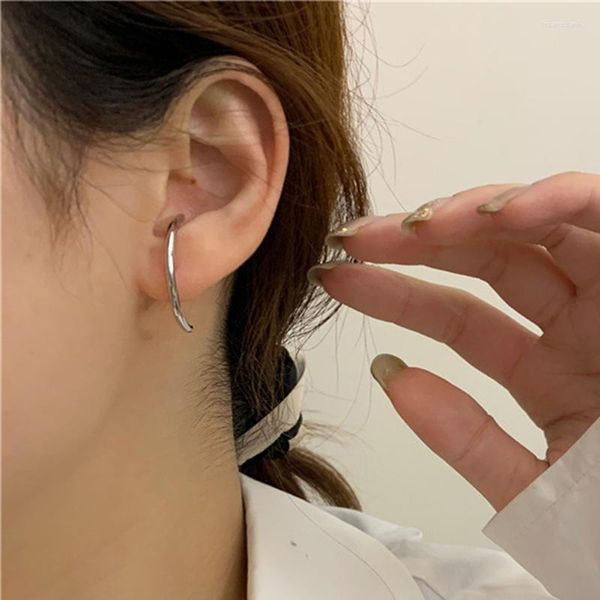 Boucles d'oreilles Chic mode or argent couleur barre de flexion pour les femmes coréen géométrique Tube vague ligne goujons boucles d'oreilles bijoux