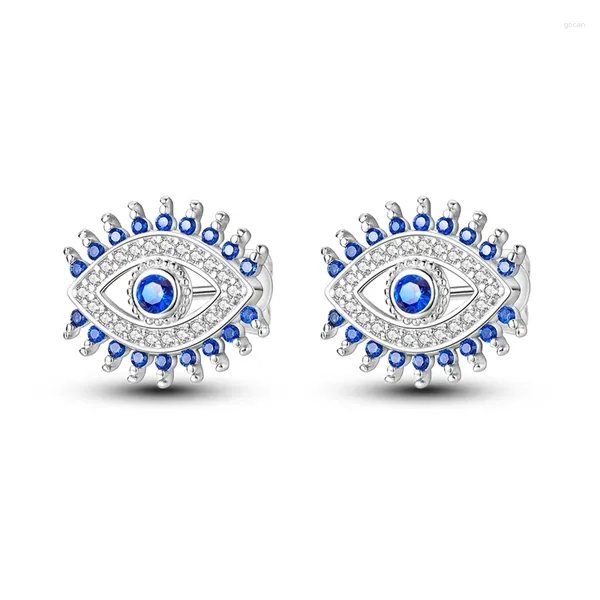 Boucles d'oreilles à clous pour enfants, argent pur 925, cils bleus, oeil magique, proposition pour femmes, bijoux Boutique, cadeau