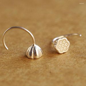 Boucles d'oreilles Style chinois plante racine de Lotus pour femmes petit mignon 925 bijoux en argent Sterling Piercing