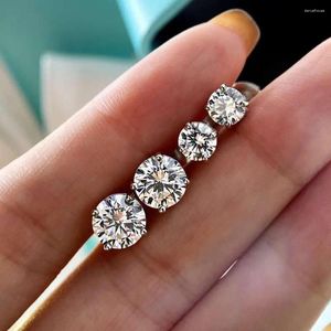 Boucles d'oreilles Moissanite Choucong tendance 3/5/6.5/9mm, boucles d'oreilles en diamant de laboratoire, en argent Sterling 925 véritable, fiançailles, mariage, bijoux de fête pour femmes et hommes