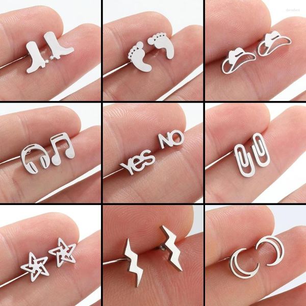 Boucles d'oreilles cadeaux de noël bottes concepteur pour femmes Tragus Piercing oreilles en acier inoxydable bébé pied minuscule Pendientes