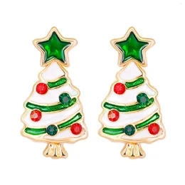Stud -oorbellen Kerstboom voor vrouwen schattig dieren eland rhinestone oorrel vrolijk jaar bruiloft sieraden geschenken