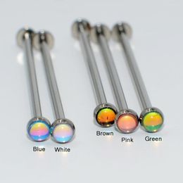 Pendientes de tuerca CHUACI 1 pieza de acero superior de titanio con rosca interna, barra industrial, piercing para el cuerpo, joyería 14G