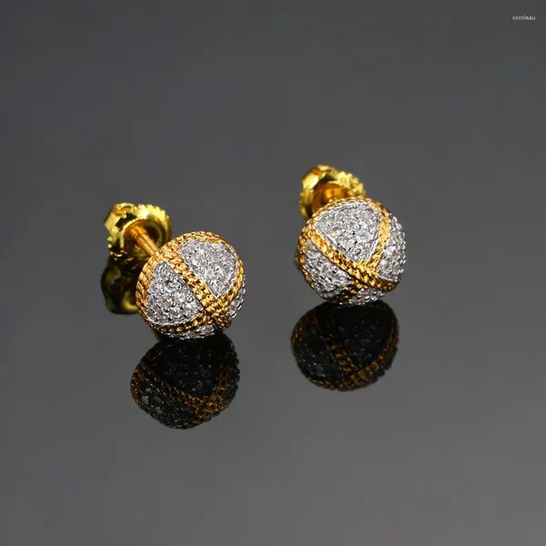 Boucles d'oreilles épaisses de Style hémisphérique, croix glacée, CZ pour hommes et femmes, Hip Hop Rock, Piercing, boucles d'oreilles Punk, bijoux OHE160