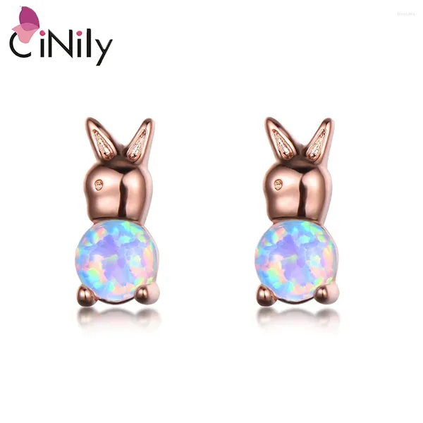Boucles d'oreilles Cinily belles étalons Bluepink pour les femmes filles roses plaquées daity opal pierre animal mignon bijoux
