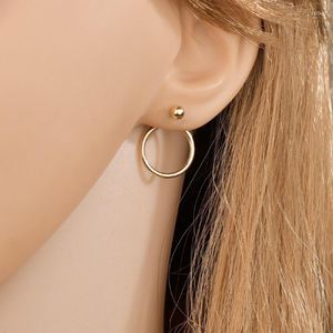 Stud -oorbellen Cirkel Cirkel Fashion Copper Bead Earring Simple Ring Back Hangende creatieve heren- en damesjuwelen