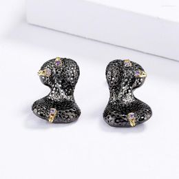 Boucles d'oreilles CIZEVA exquis gothique noir papillon pour femmes améthyste bohême sauvage tempérament bijoux cadeau