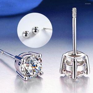 Boucles d'Oreilles Classique 0.3-1ct Fileté Mossstone D Couleur Test Pass Lab Diamant S925 Sterling Argent Unisexe Bijoux