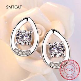 Boucles d'oreilles Classic 925 Silver Silver Pear Real Moissanite Gemstone Waterdrop Strads Ored White Gold Fine Jewelry Cadeaux en gros