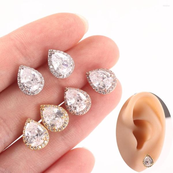 Stud Pendientes Joyería clásica Hipoalergénico Impermeable Chapado en oro Latón Opp Bag Mujer