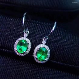 Boucles d'oreilles Classic Ovale Emerald 585 Rose Rose Round Crystal Round pour les bijoux élégants élégants pour femmes 4x5 mm