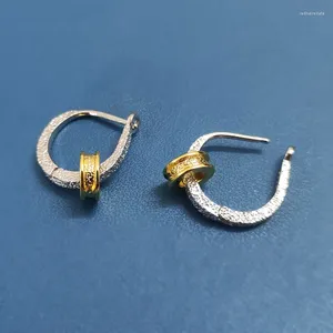 Pendientes De Botón Aro En Relieve En Forma De U Clásico Para Hombres Y Mujeres Conjunto De Círculo Pequeño De Color Dorado Anillo Grande Doble