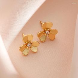 Boucles d'oreilles Clover pour femmes Zircon Top Quality Oreadings Classical Trendy Flower Jewelry Z021