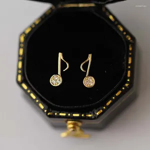 Boucles d'oreilles CMajor en or massif 9K, joli, doux, élégant, créatif, forme de symbole musical, cadeau Simple et minimal pour femmes et enfants