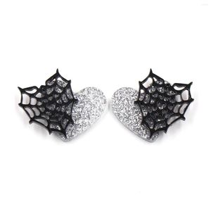 Boucles d'oreilles CN cœur toile d'araignée, tendance, cadeau d'halloween, bijoux en acrylique superposés pour femmes