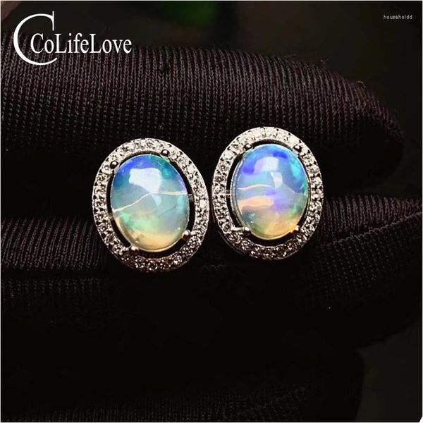 Pendientes CoLife Jewelry Ópalo Natural 5 7mm Real Australia Moda 925 Plata