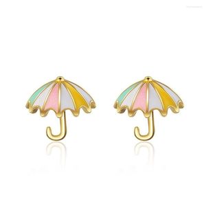 Boucles d'oreilles couleur petit parapluie pour femmes tempérament doux personnalité créative coréenne et cadeaux de bijoux de mode mignons
