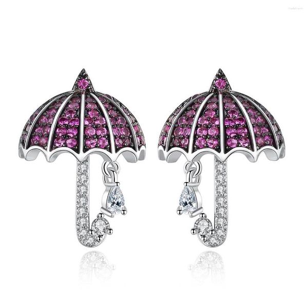 Boucles d'oreilles Color Zircon Umbrella Style Glam Fashion Good Jewerly for Women 2023 Gift in 925 Sterling Silver Super Deal