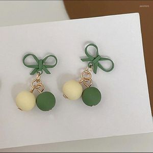 Pendientes de tuerca coloridos L simples y lindos 925 Plata de Ley Bowknot forma de bola pequeña para mujeres estudiante novia joyería