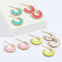 Boucles d'oreilles lune colorée pour femmes, style Boho, cuivre, Micro pavé, Zircon, Piercing, ensemble de bijoux de styliste tendance