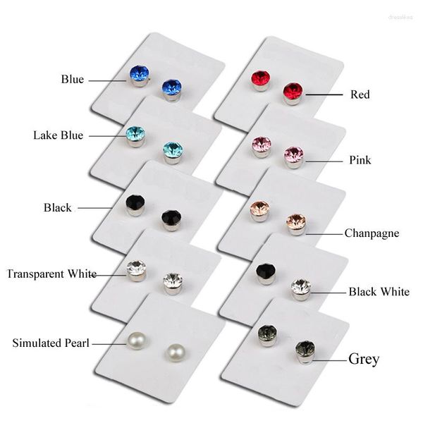 Boucles d'oreilles à tige colorées Zircon boucles d'oreilles magnétiques pour femmes hommes bébé pas de Piercing cristal oreille goujons bijoux trou petit aimant