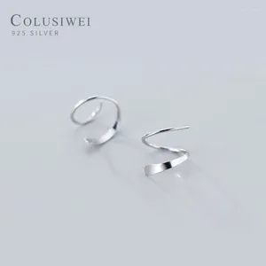 Boucles d'oreilles Colusiwei Arrivée 925 Sterling Silver Geometric Spiral Wave Ligne d'oreille pour femmes Simple Ear Pin Fine bijoux fille cadeau