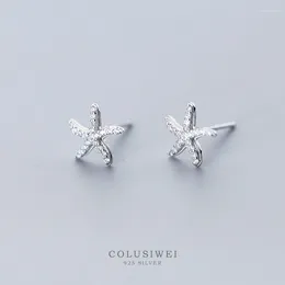 Boucles d'oreilles Colusiwei Fashion authentique 925 argent sterling mignon étoiles de mer pour femmes bijoux de mariage CZ lumineux