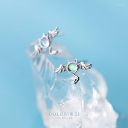 Boucles d'oreilles Colusiwei véritable 925 en argent Sterling chauve-souris mystérieuse cristal éblouissant pour les femmes mode bijoux cadeau