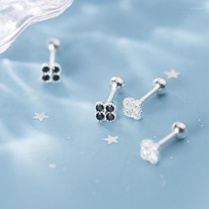 Boucles d'oreilles Colusiwei véritable 925 en argent Sterling petite fleur plante mode pour les femmes clair cubique Zircon bijoux 2023