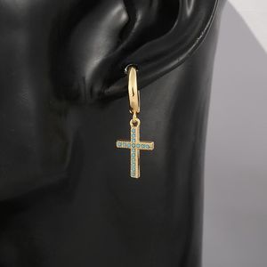 Stud Earrings Cottvocopper Cubic Zirconia Cross Studs For Women Round Circle Huggies Ear Sieraden Gift