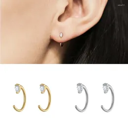 Boucles d'oreilles étalon crémeuses femmes or argenté remplies à eau CZ Zircon Piercing Sonnes d'oreille Petites boucles d'oreille Bijoux en gros en gros