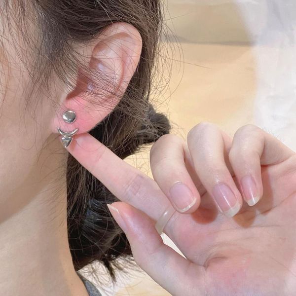 Boucles d'oreilles à clous Design d'ancrage créatif Vintage Surface lisse S925 aiguille en argent boucle d'oreille amovible accessoires d'oreille fins quotidiens